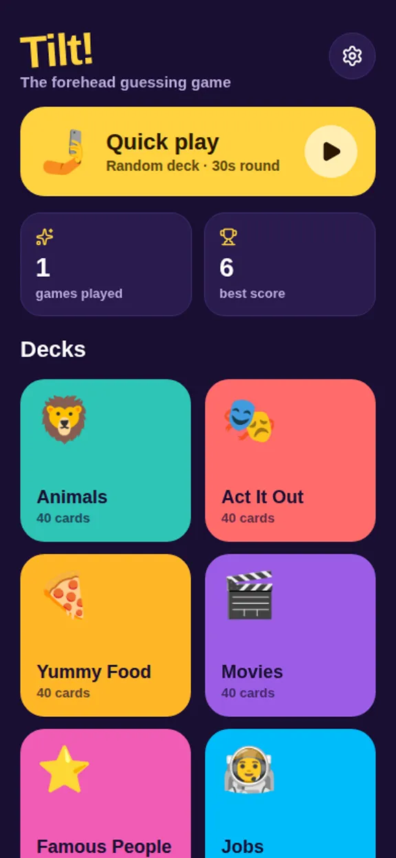 Tilt! Charades screenshot 1